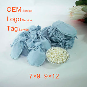 Large Velvet Pouch Jewelry Display Bag 7x9 9x12 Can Logo