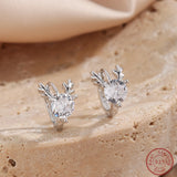 925 Silver Deer Horn Earrings with Zircon for Women