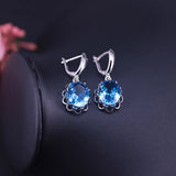 Silver 925 Jewelry Set Necklace Earrings Ring Many Colors