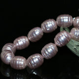Purple Shell Pearl Barrel Oval Loose Beads 15inch