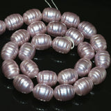 Purple Shell Pearl Barrel Oval Loose Beads 15inch