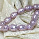 Purple Shell Pearl Barrel Oval Loose Beads 15inch