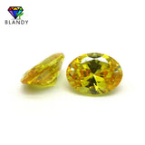 5A Oval Cut Golden CZ Stones Loose Cubic Zirconia Synthetic Gems