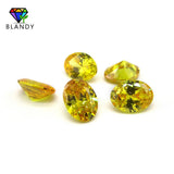 5A Oval Cut Golden CZ Stones Loose Cubic Zirconia Synthetic Gems