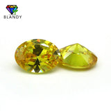 5A Oval Cut Golden CZ Stones Loose Cubic Zirconia Synthetic Gems