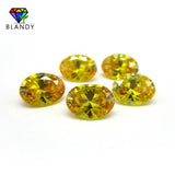 5A Oval Cut Golden CZ Stones Loose Cubic Zirconia Synthetic Gems