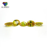 5A Oval Cut Golden CZ Stones Loose Cubic Zirconia Synthetic Gems