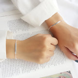 925 Silver Bangle Letter Beads Charm Bracelet