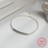 925 Silver Bangle Letter Beads Charm Bracelet