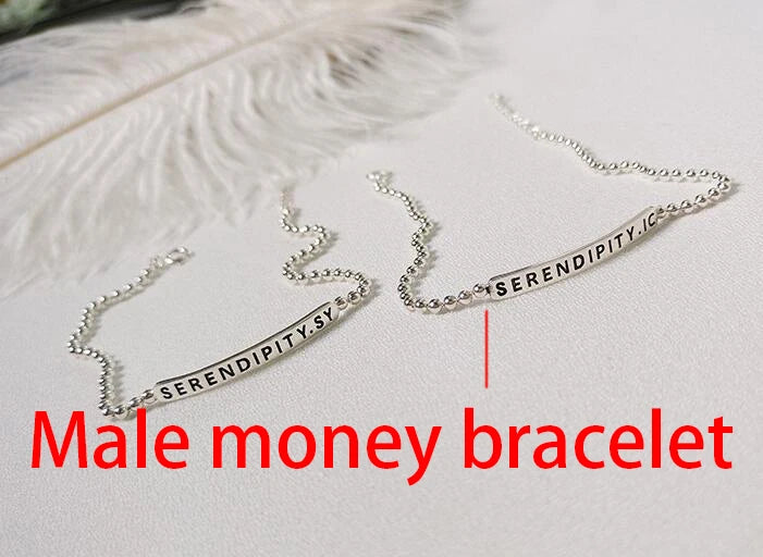 925 Silver Bangle Letter Beads Charm Bracelet