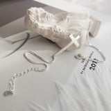 925 Silver Bangle Cross Box Chain Bracelet for Women