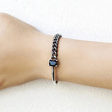 925 Silver Bangle Zircon Bracelet for Women