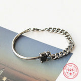 925 Silver Bangle Zircon Bracelet for Women