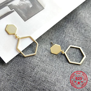 925 Silver Geometric Dangle Earrings for Women