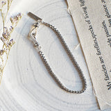 925 Silver Antique Box Chain Fine Jewelry for Women