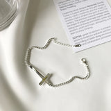 925 Silver Delicate Cross Bracelet for Women