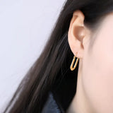 925 Silver U Shape Stud Earrings for Women