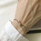 925 Silver Retro Beads Chain Bracelet
