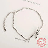 925 Silver Retro Beads Chain Bracelet