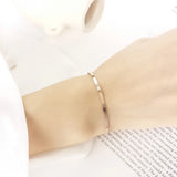 925 Silver Delicate Rose Snake Bone Chain Bangle Bracelet