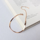 925 Silver Delicate Rose Snake Bone Chain Bangle Bracelet