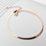 925 Silver Delicate Rose Snake Bone Chain Bangle Bracelet
