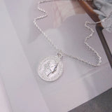 925 Silver Round Coins Pendant Necklace for Women