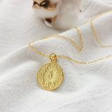 925 Silver Round Coins Pendant Necklace for Women