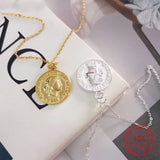 925 Silver Round Coins Pendant Necklace for Women