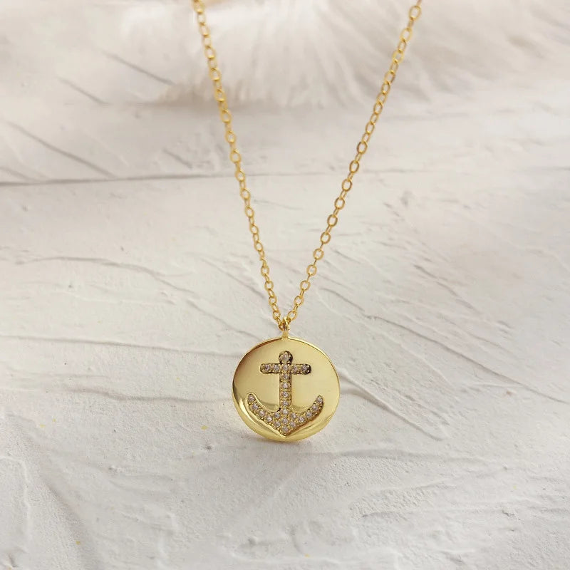 925 Silver Anchor Pendant Necklace Fine Jewelry