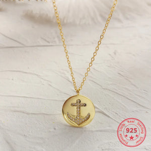 925 Silver Anchor Pendant Necklace Fine Jewelry