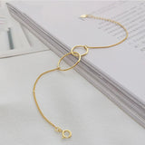 925 Silver Female Double Circle Charm Bracelet Fine Jewelry