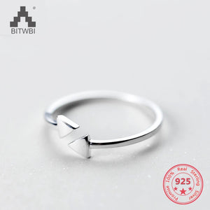 925 Sterling Silver Triangle Open Ring for Women