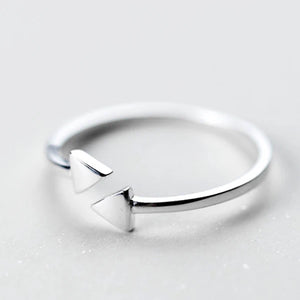 925 Sterling Silver Triangle Open Ring for Women