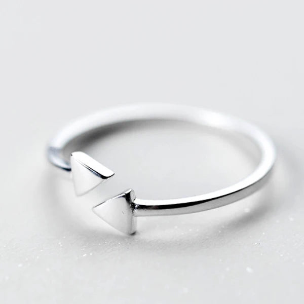 925 Sterling Silver Triangle Open Ring for Women