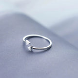 925 Sterling Silver Triangle Open Ring for Women