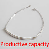 925 Sterling Silver Tube Bracelet for Women