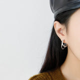 925 Sterling Silver Double Ring Stud Earrings