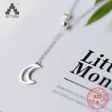 925 Silver Crescent Moon Pendant Necklace for Women