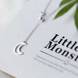 925 Silver Crescent Moon Pendant Necklace for Women