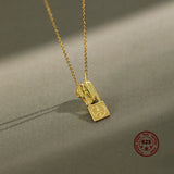 925 Sterling Silver Peace Sign Necklace Chain Female Jewelry