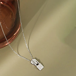 925 Sterling Silver Peace Sign Necklace Chain Female Jewelry