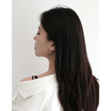 925 Sterling Silver Stud Earrings Round Ball Personality Lady Jewelry