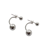 925 Sterling Silver Stud Earrings Round Ball Personality Lady Jewelry