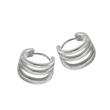 925 Silver Ear Clip Multi-layer Circle Ring Jewelry