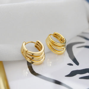 925 Silver Ear Clip Multi-layer Circle Ring Jewelry