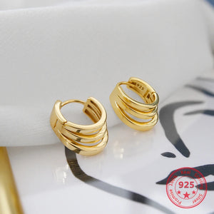 925 Silver Ear Clip Multi-layer Circle Ring Jewelry