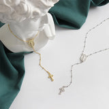 925 Silver Coin Card Bead Necklace