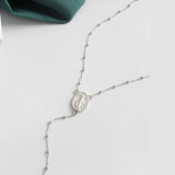925 Silver Coin Card Bead Necklace