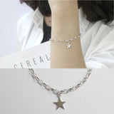 925 Sterling Silver Star Bead Bracelet for Women